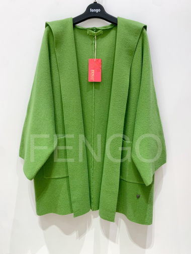 Wholesaler Fengo by Pretty Collection - Hooded jacket with wide sleeves