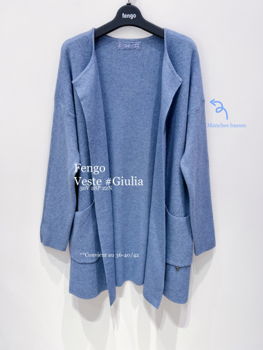Großhändler Fengo by Pretty Collection - Weite Jacke mit 2 Taschen