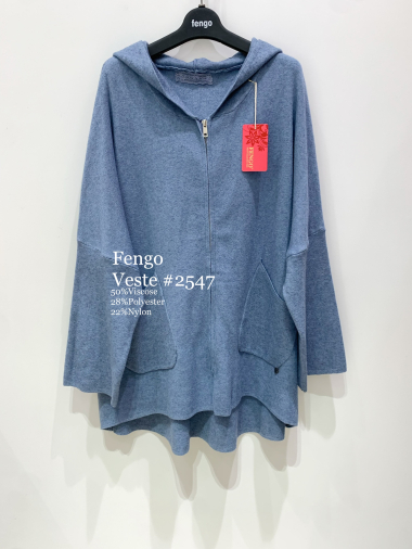 Großhändler Fengo by Pretty Collection - Weite Jacke mit Reißverschluss
