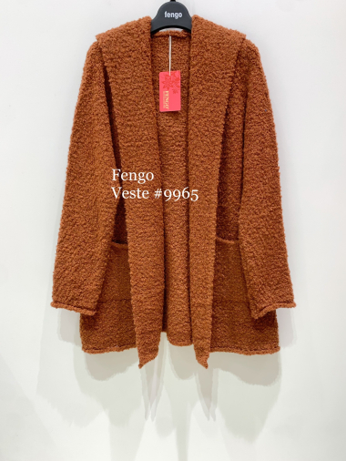 Mayorista Fengo by Pretty Collection - Chaqueta de felpa de largo medio con capucha