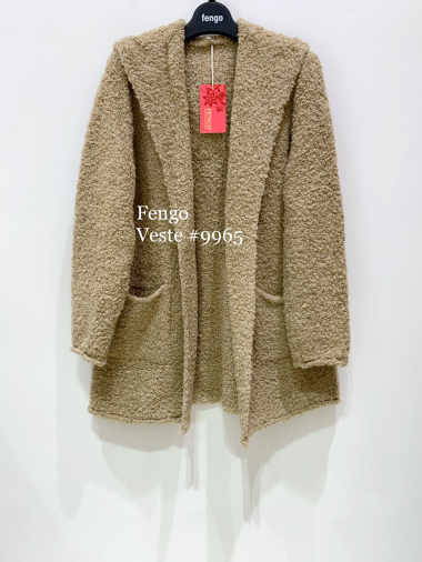 Wholesaler Fengo by Pretty Collection - Mid-length hooded terry jacket