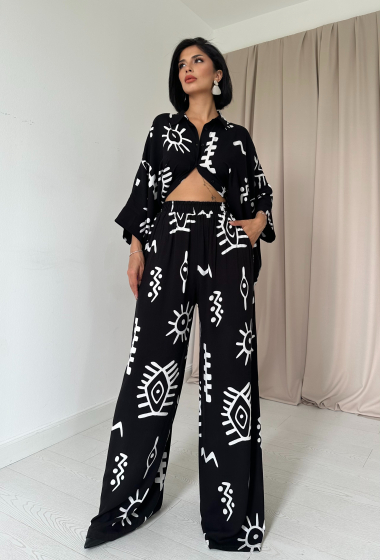 Wholesaler FENOMEN - Loose Shirt And Loose Patterned Trousers Set