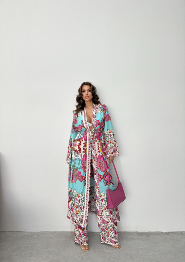 Wholesaler FENOMEN - Long Sleeve Kimono And Matching Pants Set