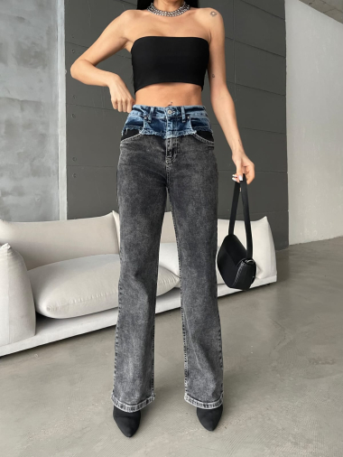 Wholesaler FENOMEN - Two-tone Flared Jeans
