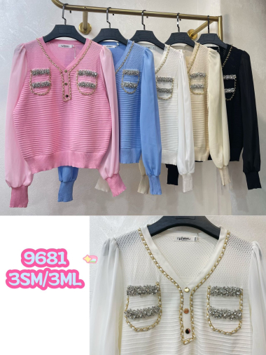 Wholesaler Flam Mode - Sweater with transparent sleeve