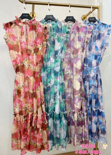 Großhändler Flam Mode - Kleid mit Blumendruck
