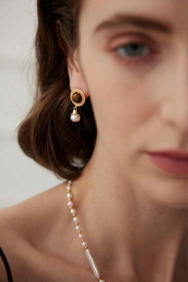 Wholesaler Flyja - Vintage freshwater pearl earrings