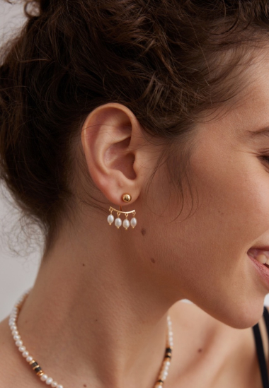 Wholesaler Flyja - Natural freshwater cultured pearl earrings