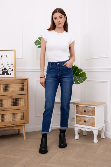 Grossiste FOLYROSE - Jean Mom fit simple