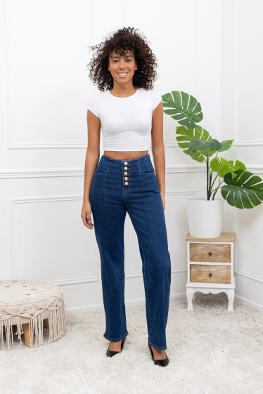 Grossiste FOLYROSE - Jean large avec boutons