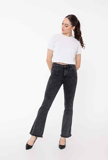 Wholesaler FOLYROSE - Grey flared jeans
