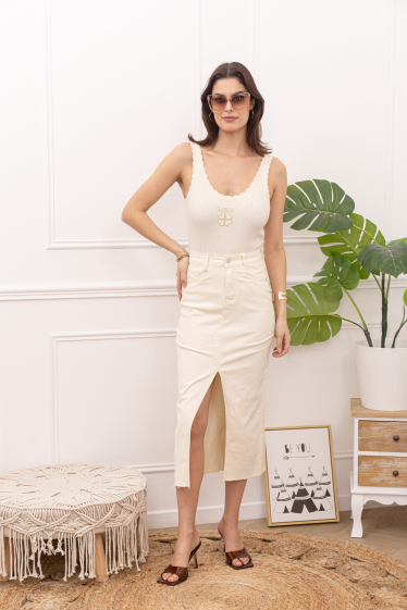 Wholesaler FOLYROSE - Beige skirt