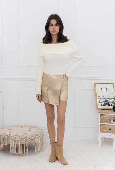 Wholesaler FOLYROSE - Skirt short cargo gold