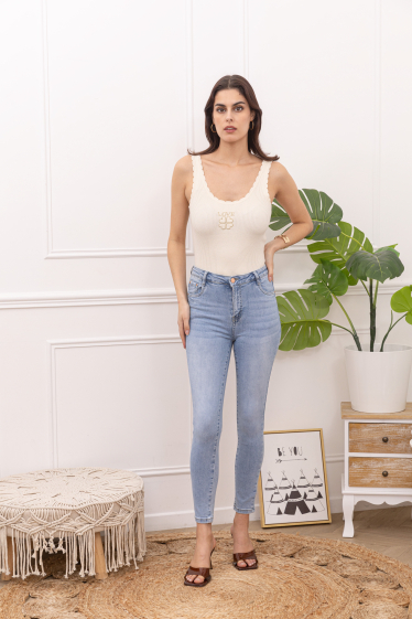 Wholesaler FOLYROSE - Light blue skinny jeans
