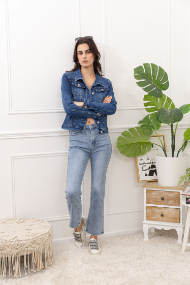 Großhändler FOLYROSE - Jeansjacke in Übergröße