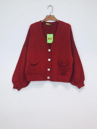 Wholesaler For Her Paris - Short cardigan with pockets and buttons