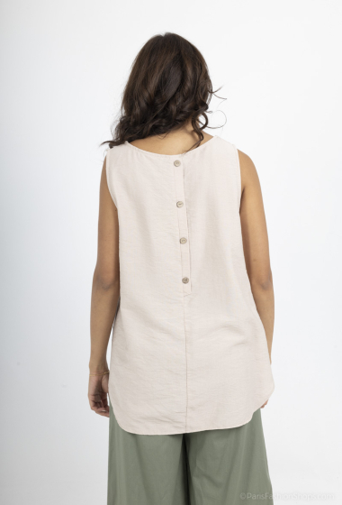 Wholesaler For Her Paris Grande Taille - plain viscose tank top round neck buttons at the back