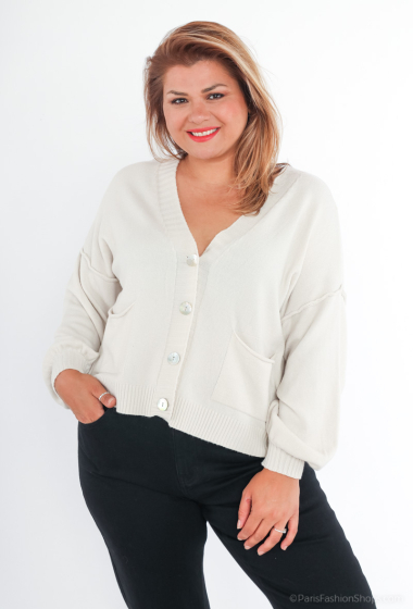 Wholesaler For Her Paris Grande Taille - Short cardigan with pockets and buttons