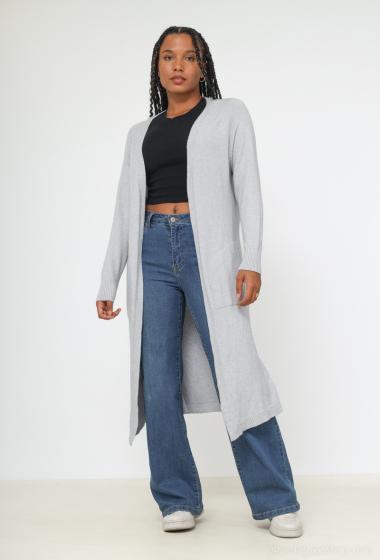 Wholesaler For Her Paris Grande Taille - Long plain cardigan with 2 pockets