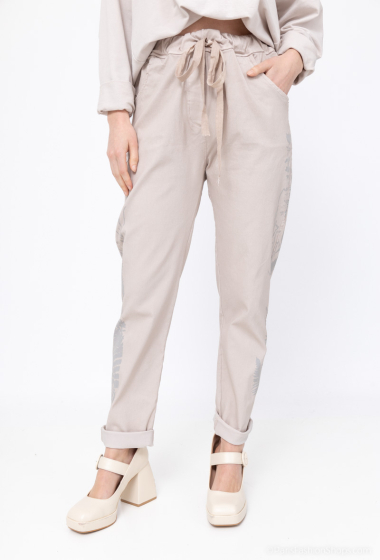 Wholesaler For Her Paris Grande Taille - Plain cotton pants with print