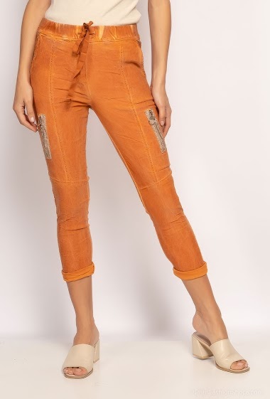 Wholesaler For Her Paris Grande Taille - Wrinkled trousers with zips