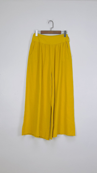 Wholesaler For Her Paris Grande Taille - very wide pants in 100% cotton elasticated waist