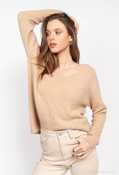 Wholesaler For Her Paris Grande Taille - Plain oversized V-neck sweater