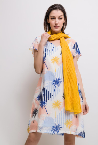Wholesaler For Her Paris Grande Taille - Big size Printed cotton dress NINA