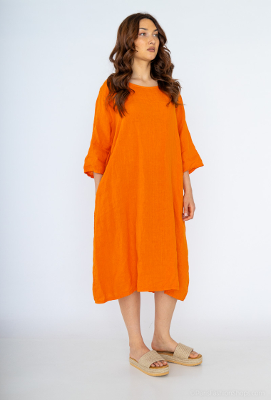 Großhändler For Her Paris Grande Taille - Kleid 100% LEINEN