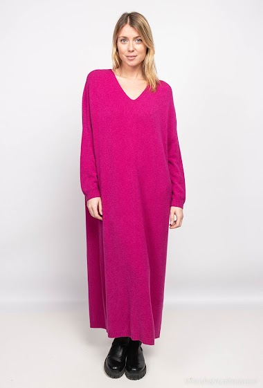 Wholesaler For Her Paris Grande Taille - Long V-neck knit dress