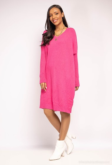 Grossiste For Her Paris Grande Taille - Robe oversize longue unie