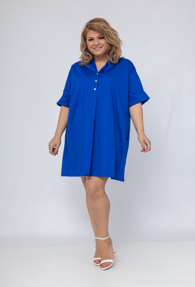 Wholesaler For Her Paris Grande Taille - plain cotton dress with 3/4 sleeves