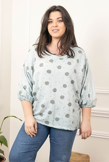 Grossiste For Her Paris Grande Taille - top oversize à pois