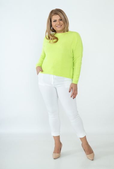 Wholesaler For Her Paris Grande Taille - Plain oversized top, round neck, long sleeves, cashmere-touch knit