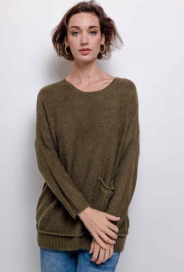 Wholesaler For Her Paris - plain knit top round neck