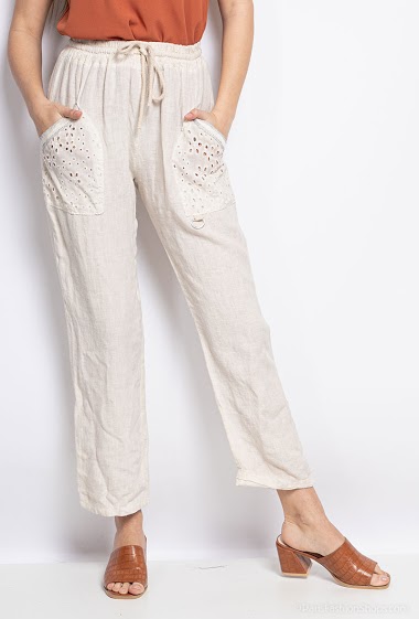 Wholesaler For Her Paris - plain elastic pants at the waist