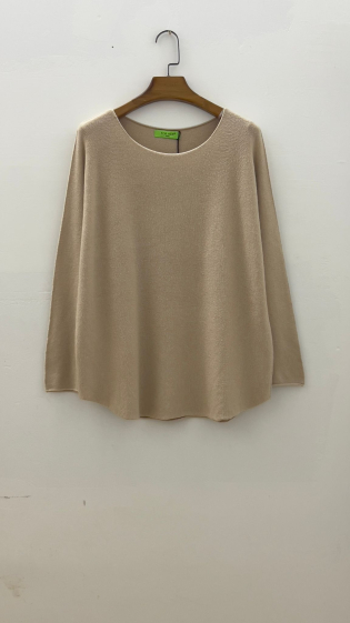 Wholesaler For Her Paris - oversized seamless sweater plain round neck long sleeves