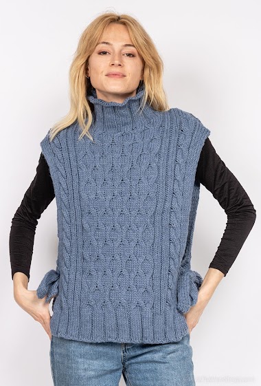 Wholesaler For Her Paris - Plain oversized sweater in alpaca and wool