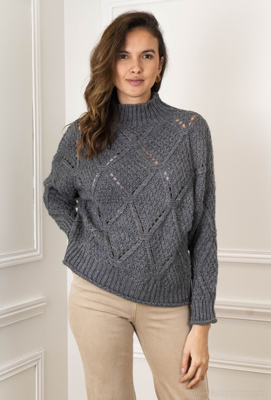 Wholesaler For Her Paris - Plain oversized sweater in alpaca and wool