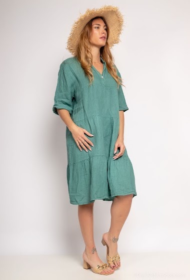 Wholesaler For Her Paris - Dress in 100% linen