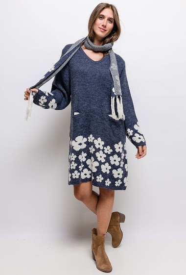 Wholesaler For Her Paris - Big size Printed knit dress