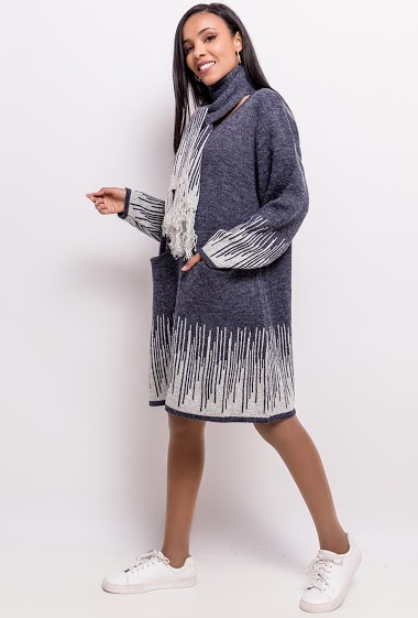 Wholesaler For Her Paris - Big size Printed knit dress