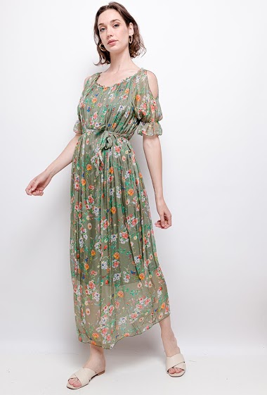 Großhändler For Her Paris - printed dress in 100% silk