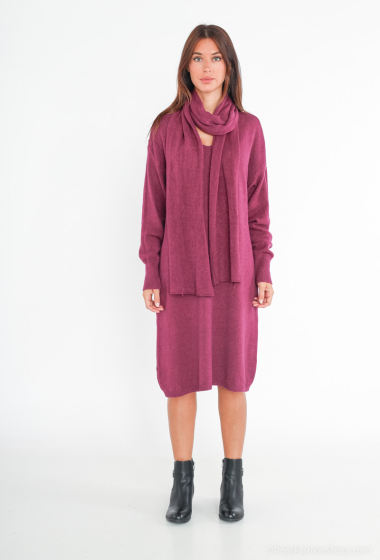 Wholesaler For Her Paris - Oversized plain dress and scarf