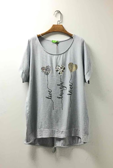 Wholesaler For Her Paris - Ovesize top with 3 hearts