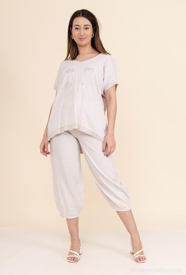 Wholesaler For Her Paris - Oversize plain top in linen