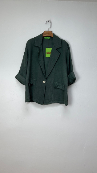 Wholesaler For Her Paris - Plain blazer jacket in 100% linen