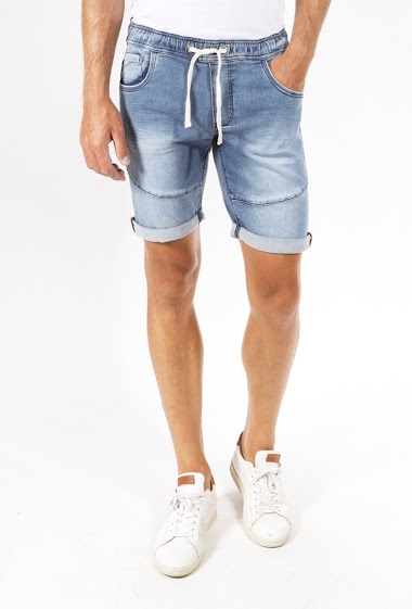 Wholesalers FRANCE DENIM - - LARGE SIZE - Bermuda Jog Jeans Bleach