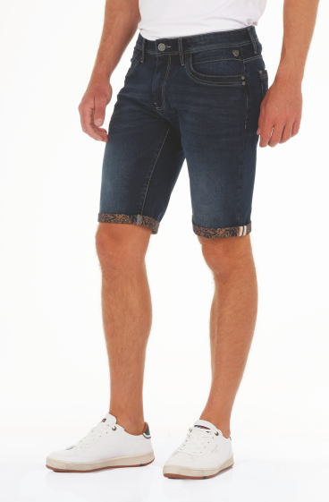 Wholesaler FRANCE DENIM - Over Dyed denim Bermuda shorts, stretch