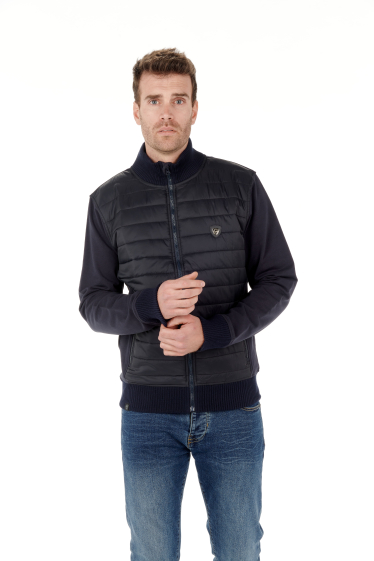 Wholesaler FRANCE DENIM - Quilted Bi-Material Fleece Jacket